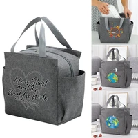 multifunction insulated lunch bags travel series printed dinner box cooler bag portable picnic large capacity thermal food packs
