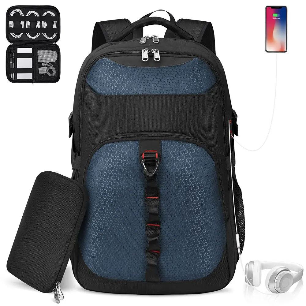 17 Inch Laptop Backpack with Cable Storage Bags Extra Large Travel Backpack College School Backpack for Men with Charging Hole &