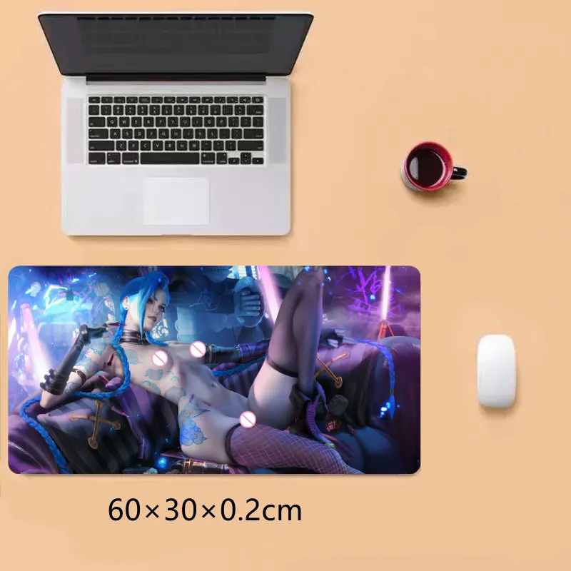 Пикантный 3D коврик для мыши League of Legends Jinx большой игровой силиконовый гелевый