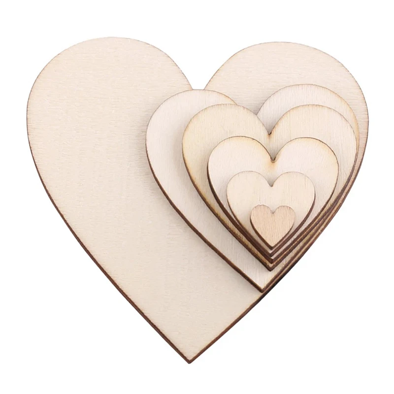 

20Pcs 20-60mm Wood Cute Love Heart Shape Wedding Table Scatter Decor Unfinished Wooden Crafts Wedding Ornaments For Party Gifts