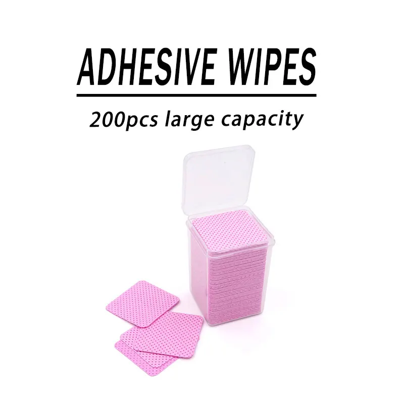

200pcs Lint-Free Cotton Paper Eyelash Extension Glue Remover Anti-clogging Wiper Wipe Glue Bottle Mouth Clean Pads Makeup Tools