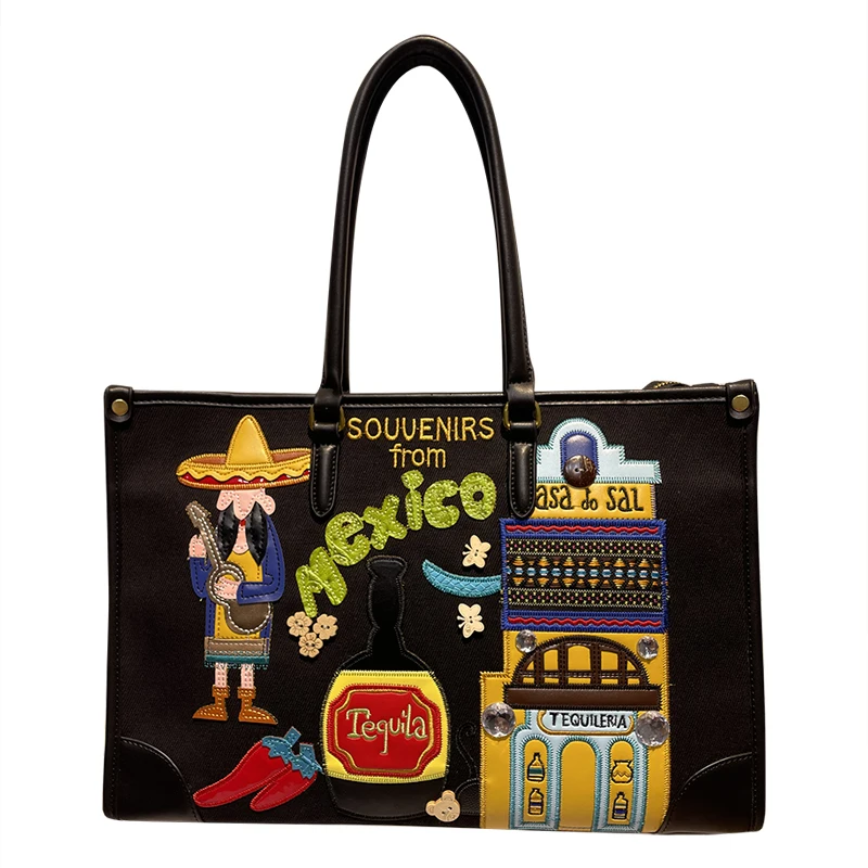 Fashion Canvas Handbag And Purse Female Large Capacity Shoulder Bag Letter Design Crossbody Bag Casual Totes Bag Bolsa