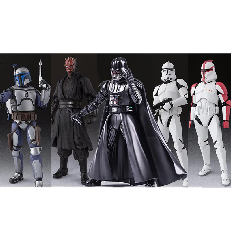 SHFiguarts Star Wars Figure Rogue One K-2SO Dath Jango Fett Clone Troope Phase I Darth Vader Maul Action Figure Toys