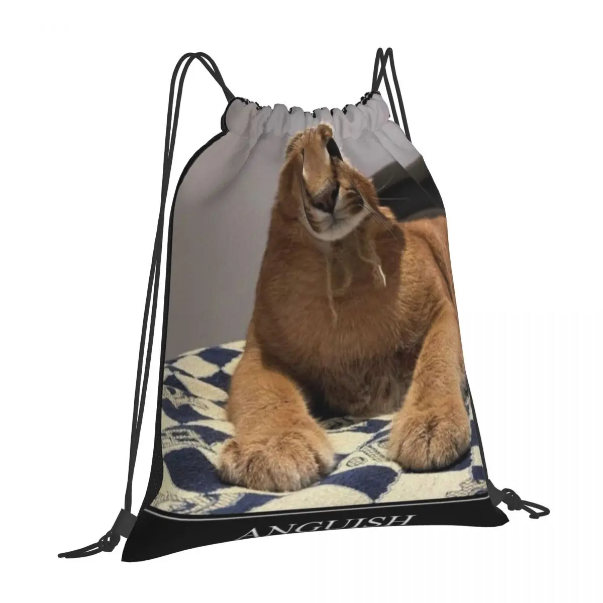 

Big Floppa 385 Drawstring Bags Backpacks Print Outdoor Travel Organizer Storage Bags Portable Sports Bag