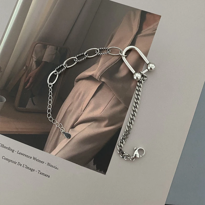 U-образный толстый браслет-цепочка модная винтажная толстая цепочка в стиле панк
