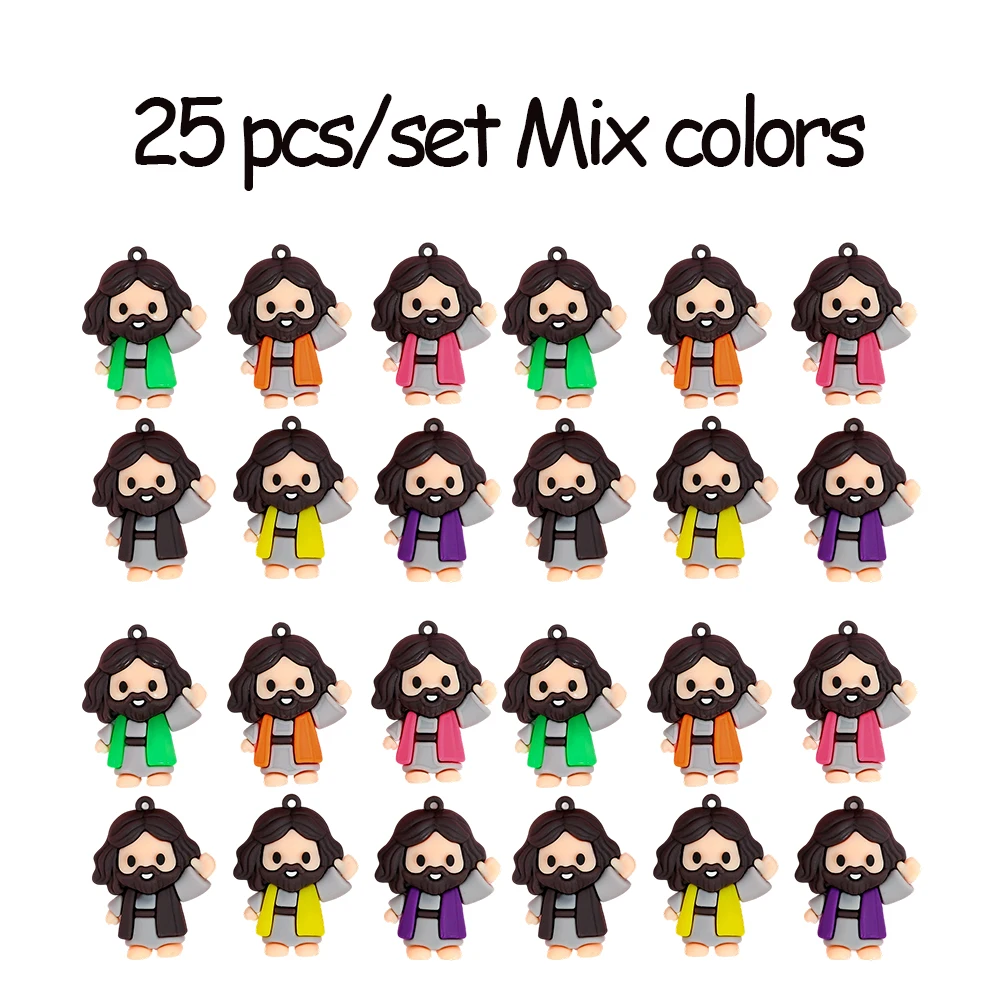 

25 шт. миниатюрные статуи Иисуса ПВХ настольные религиозные фигурки Рождество Пасха Хэллоуин вечерние подарочные украшения