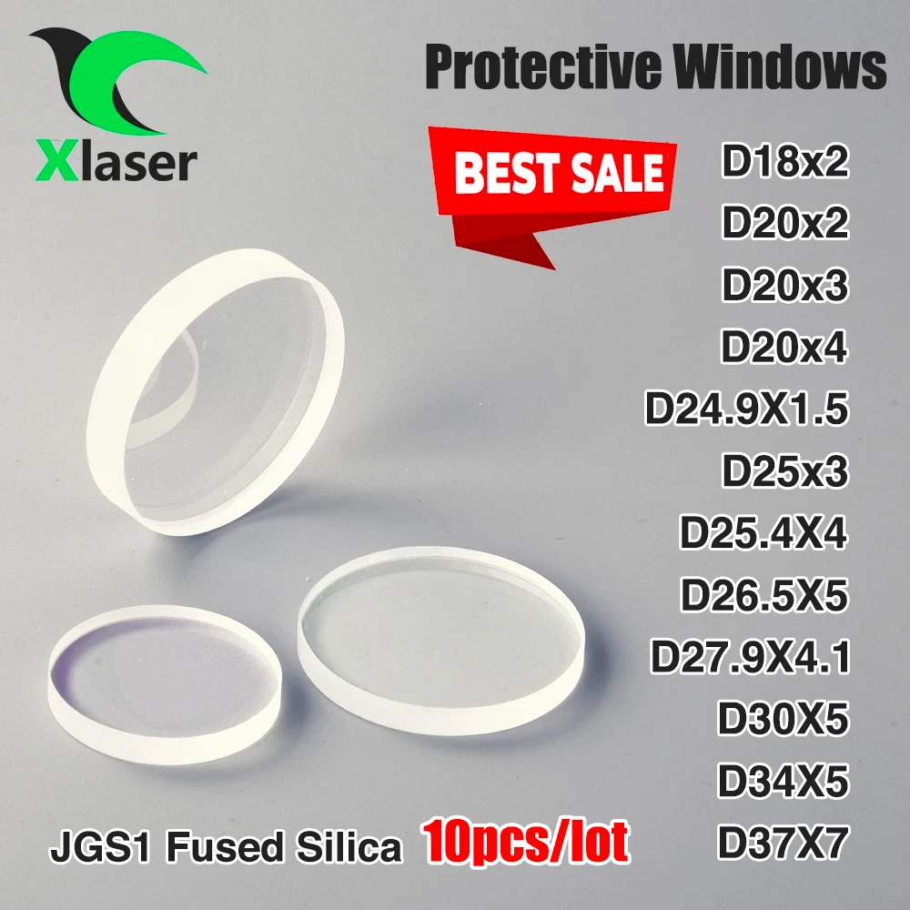 

10 шт./лот Защитная Windows 18x2 27,9x4,1 30x5 37x7 1064nm Лазерная линза для Raytools Bodor WSX Precitec CQWY QILIN лазерная головка