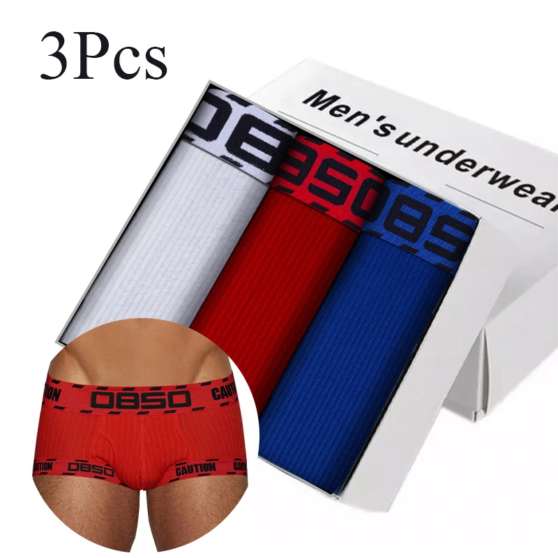 

3Pcs 0850 Men's Fashion Sports Boxer Pants Pure Cotton Pit Cloth Trendy Sexy Low Waist Fit Hip Lift Jacquard Belt Sexy Underwear