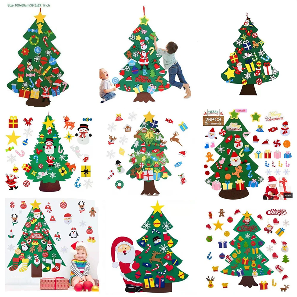 

Войлочная Рождественская елка «сделай сам», Искусственная елка Деда Мороза для дома и детей, рождественские подарки, новогодняя елка 2023