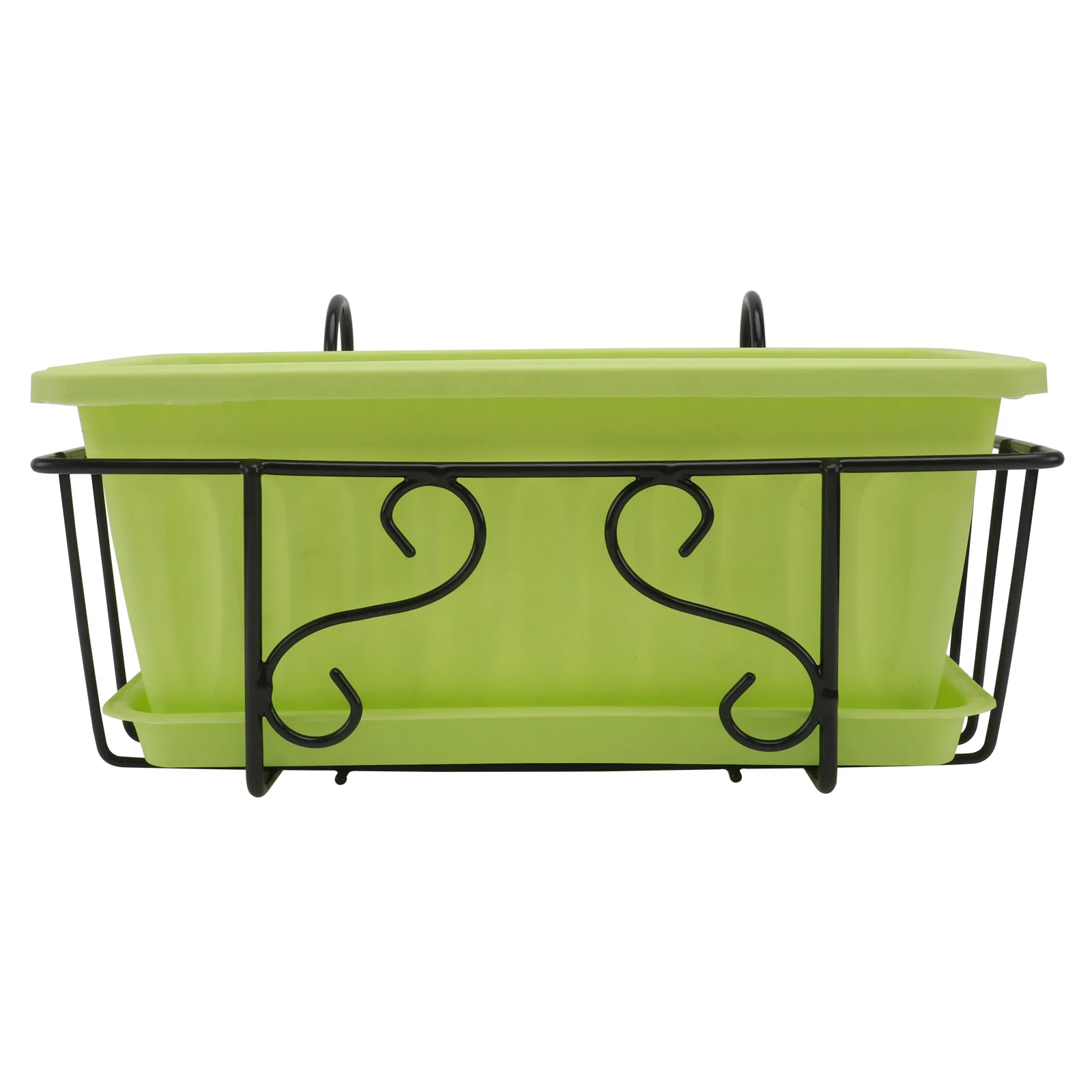 

Outdoor Hanging Planters Vegetable Pot Railing Flower Rack 35x19cm Planting Flowerpot Green Plastic