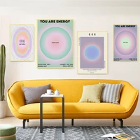 aura energy law of attraction art abstract gradient prints and posters vintage room bar cafe decor vintage decorative painting