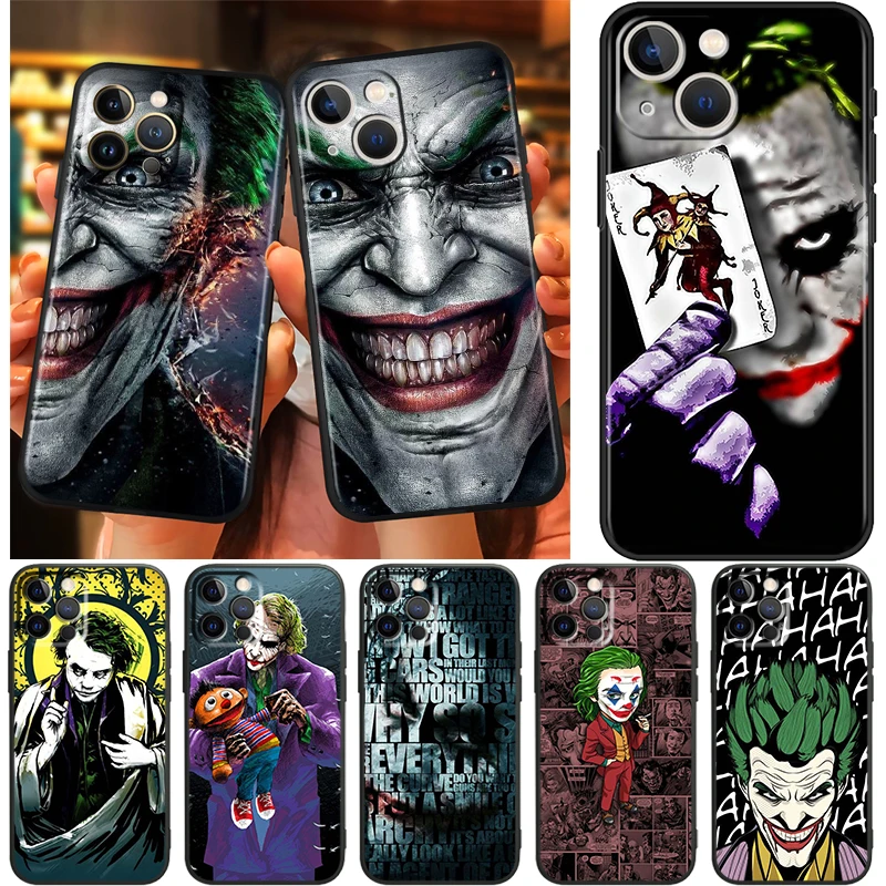 

DC Movie Joker Clown Case For Apple iPhone 14 13 12 11 Pro Max Mini XS Max X XR 7 8 Plus TPU Black Phone Cover Core Coque Capa