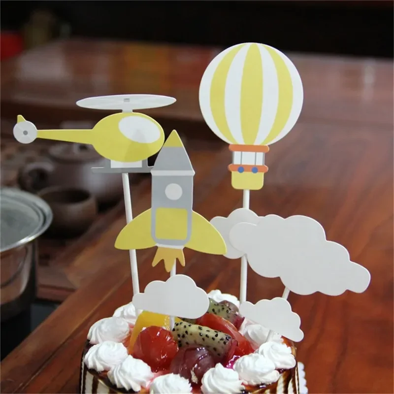 

Лот воздушный шар торт Топпер с зубочисткой украшение торта для свадьбы детей день рождения украшения торта кекс