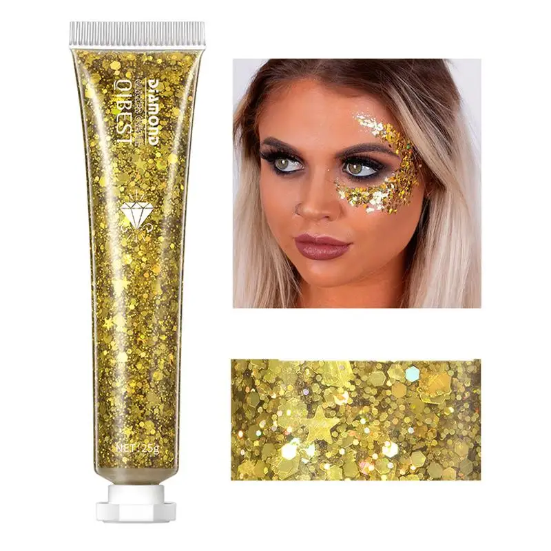 

Body Glitter Gel For Women Face Body Glitter Gel Sequins Gel Set Glitter Body Gel Festival Cosmetic Hair Nails DIY Makeup Set