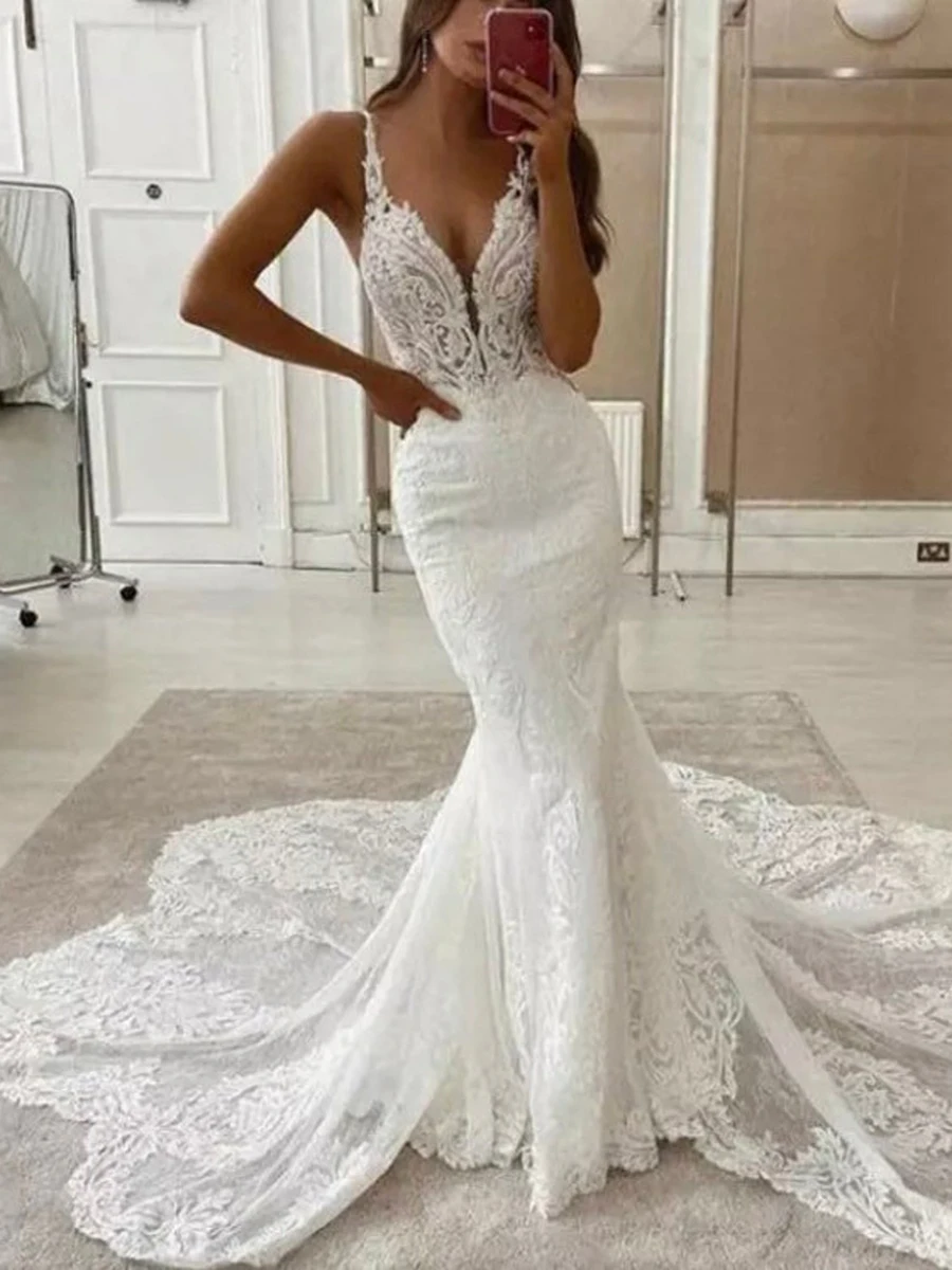 

Летние платья Miaoduo с открытыми плечами, свадебное платье А-силуэта с рукавами и V-образным вырезом, свадебные платья, свадебное платье