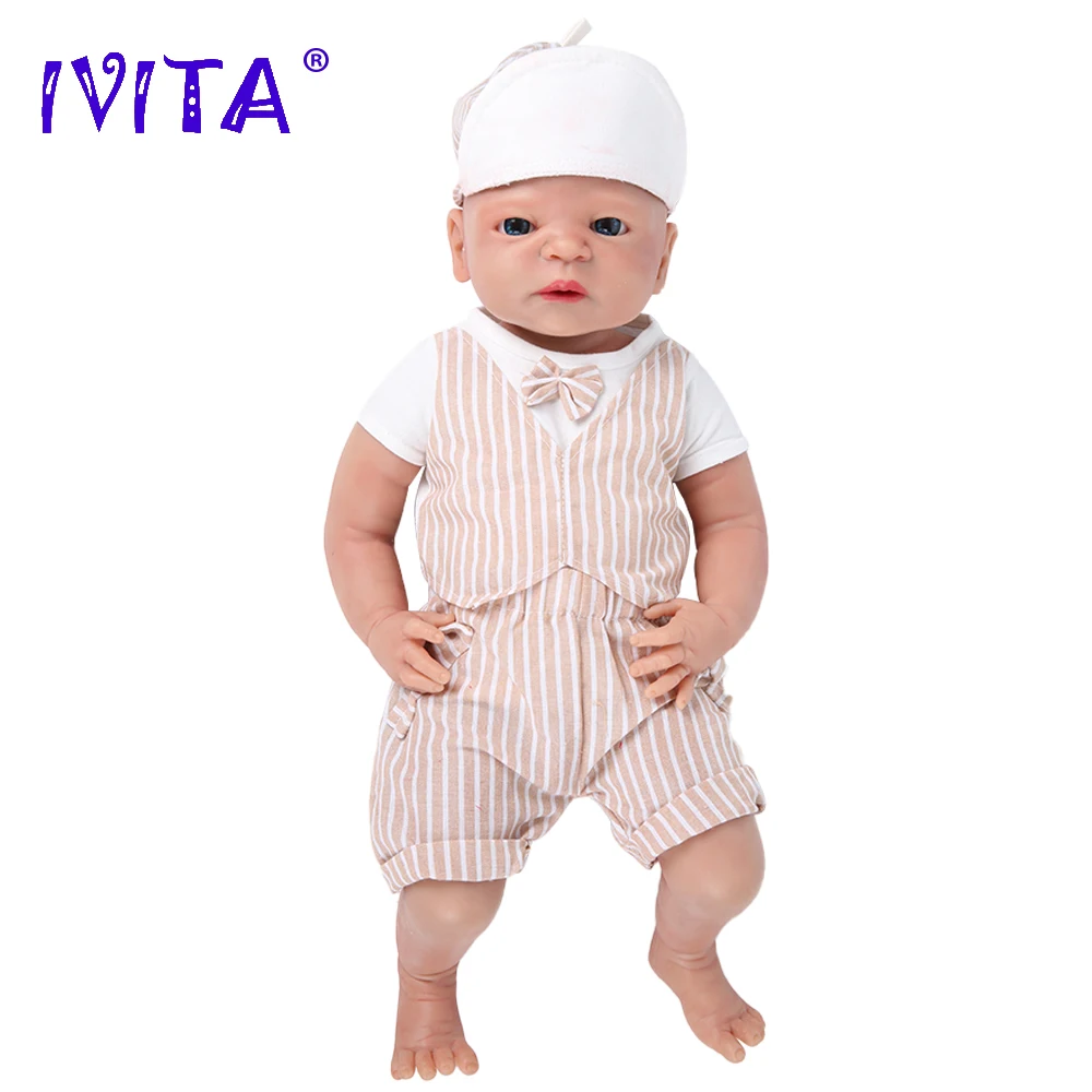 

IVITA WB1511 22inch 5.05kg 100% Full Body Silicone Reborn Bebe Doll Realistic Boy Unpainted Baby DIY Blank Dolls Children Toys