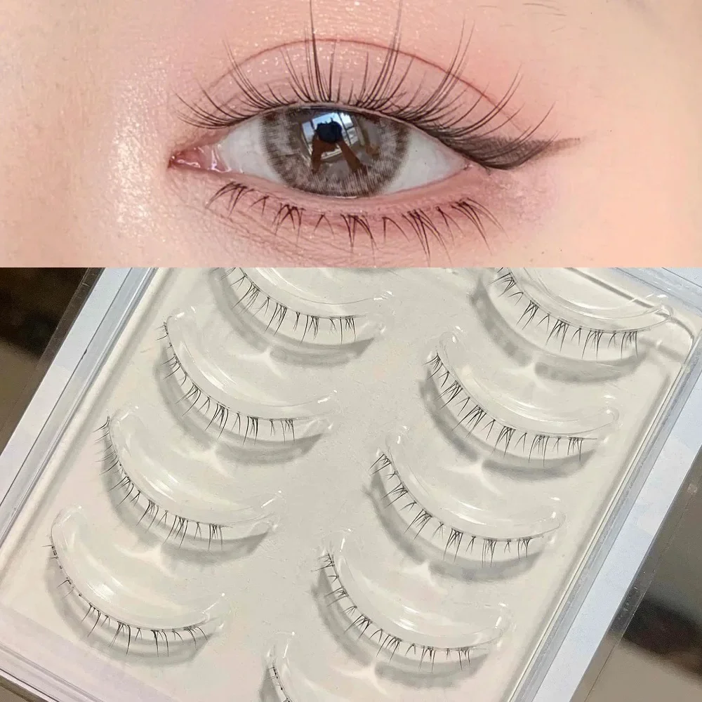 

5 Pair Lashes Natural Lower Eyelashes False Eyelashes Handmade Clear Band Bottom Fake Lashes Extension Makeup Tools