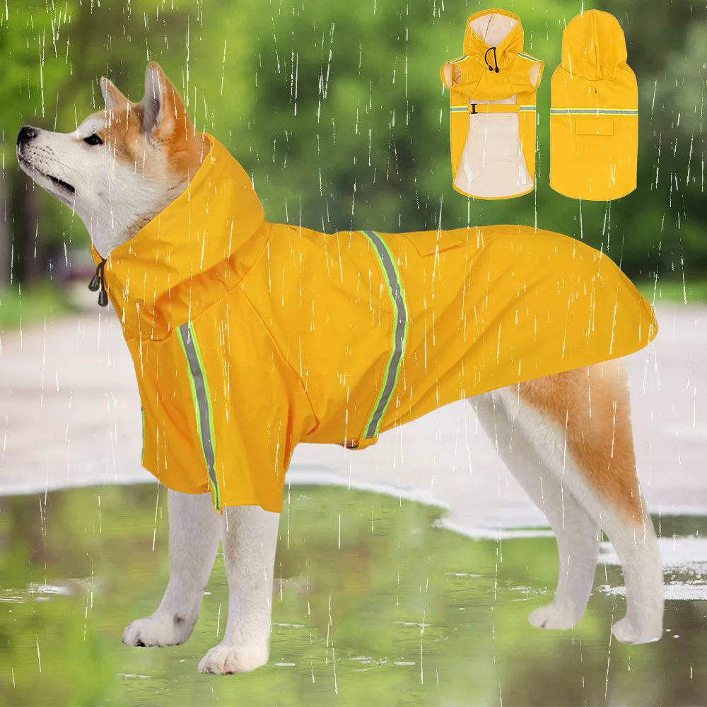 

Waterproof Raincoats for Dogs Adjustable Pet Raincoat Jacket, Lightweight Reflective Pet Windproof Rainproof Hooded Raincoat