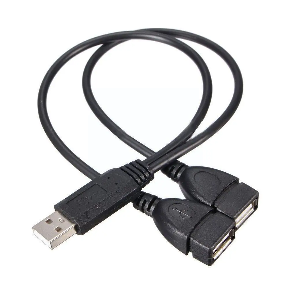 

Лидер продаж, 30 см, USB 2,0 A, штекер на 2 двойных гнездовых разъема, Y-разветвитель, адаптер питания, концентратор, шнур, кабель P3K7