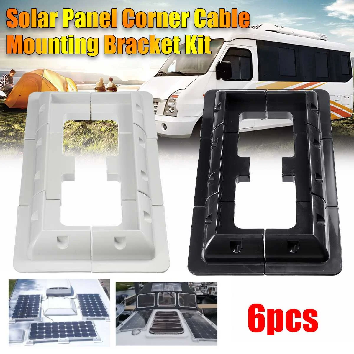 

6pc Solar Panel Mounting Side Brackets Corner For Motorhomes Boats Caravans Rv Boats Kit Solar Caravana Sheds Uv-resistant