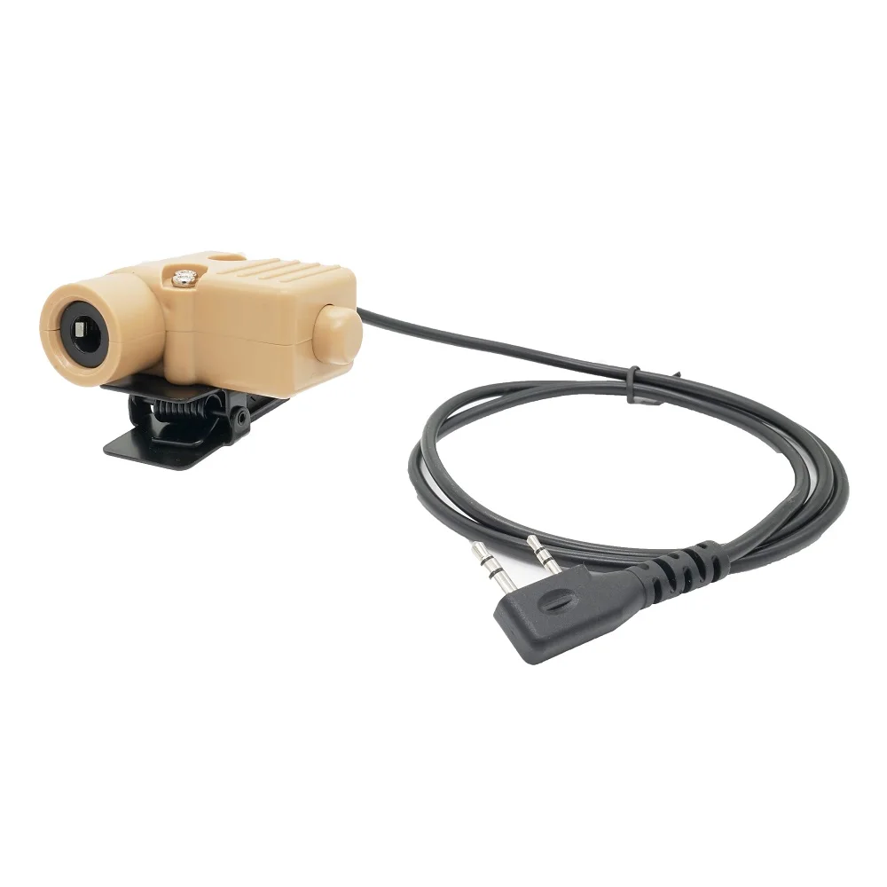 Walkie Talkie Radio Brown Tactical Headset Adapter U94 PTT for for UV 82 UV5R UV5RE UV5RA UV6R BF888S