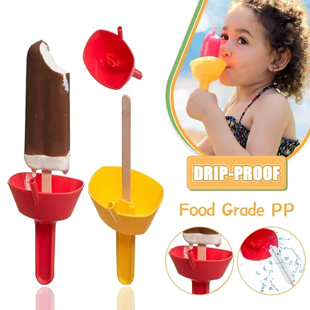 

New Drip-Proof Popsicle Rack Drip Free Ice Holder No Mess Free Frozen Treats Rack Popsicle Holder with Straw For Kids Ice Cream