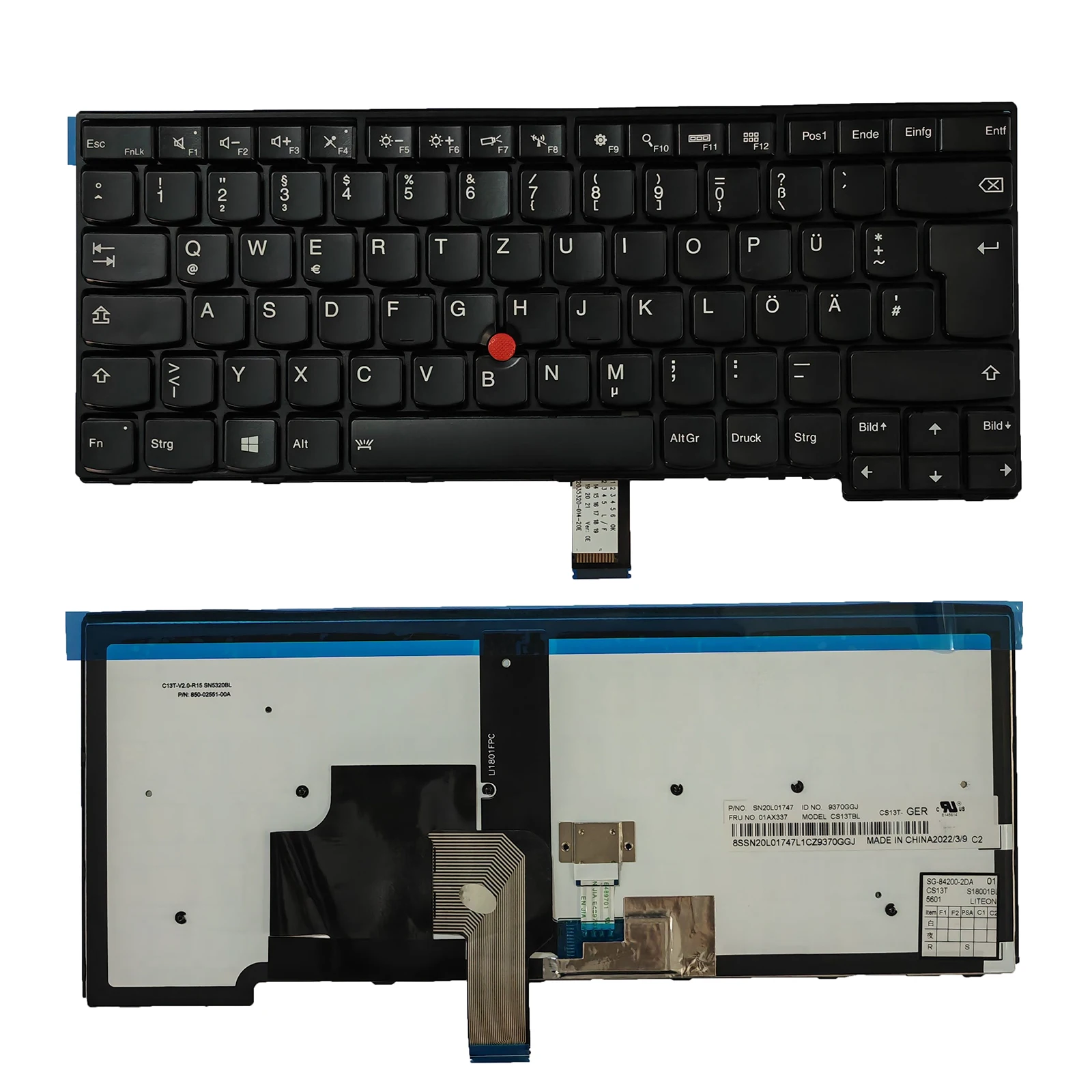 Клавиатура с подсветкой GR для Lenovo Thinkpad L460 L470 (20J4 20J5 20JU 20JV)