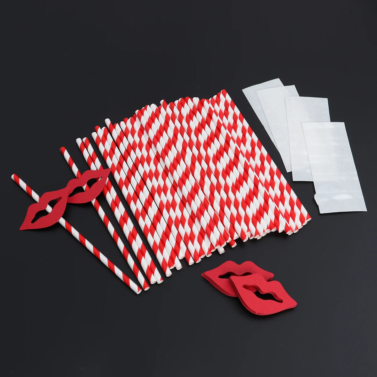 

40 PCS Red Lips and Paper Straws Decorative Cocktail Drinking Straws for Graduation Party Decoration Supplies