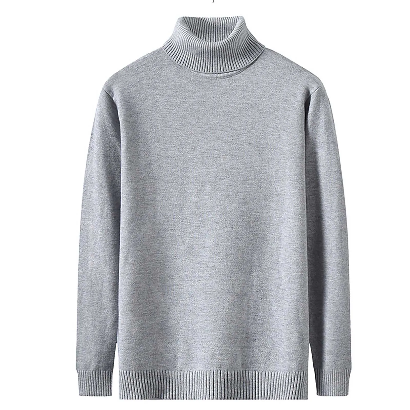 2021 Winter New Men's Turtleneck Sweaters Knitted Pullovers Men Solid Color Casual Male Sweater Long Sleeve Knitted Sweater