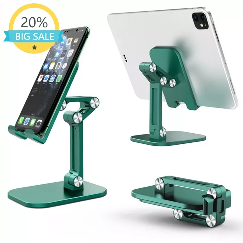 

Three Sections Foldable Desk Mobile Phone Holder For iPhone iPad Tablet Flexible Table Desktop Adjustable Cell Smartphone Stand