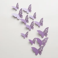 12pcs 3d decorative butterflies hollowed wall stickers birthday decorations butterfly craft for party wedding diy cake art decor
