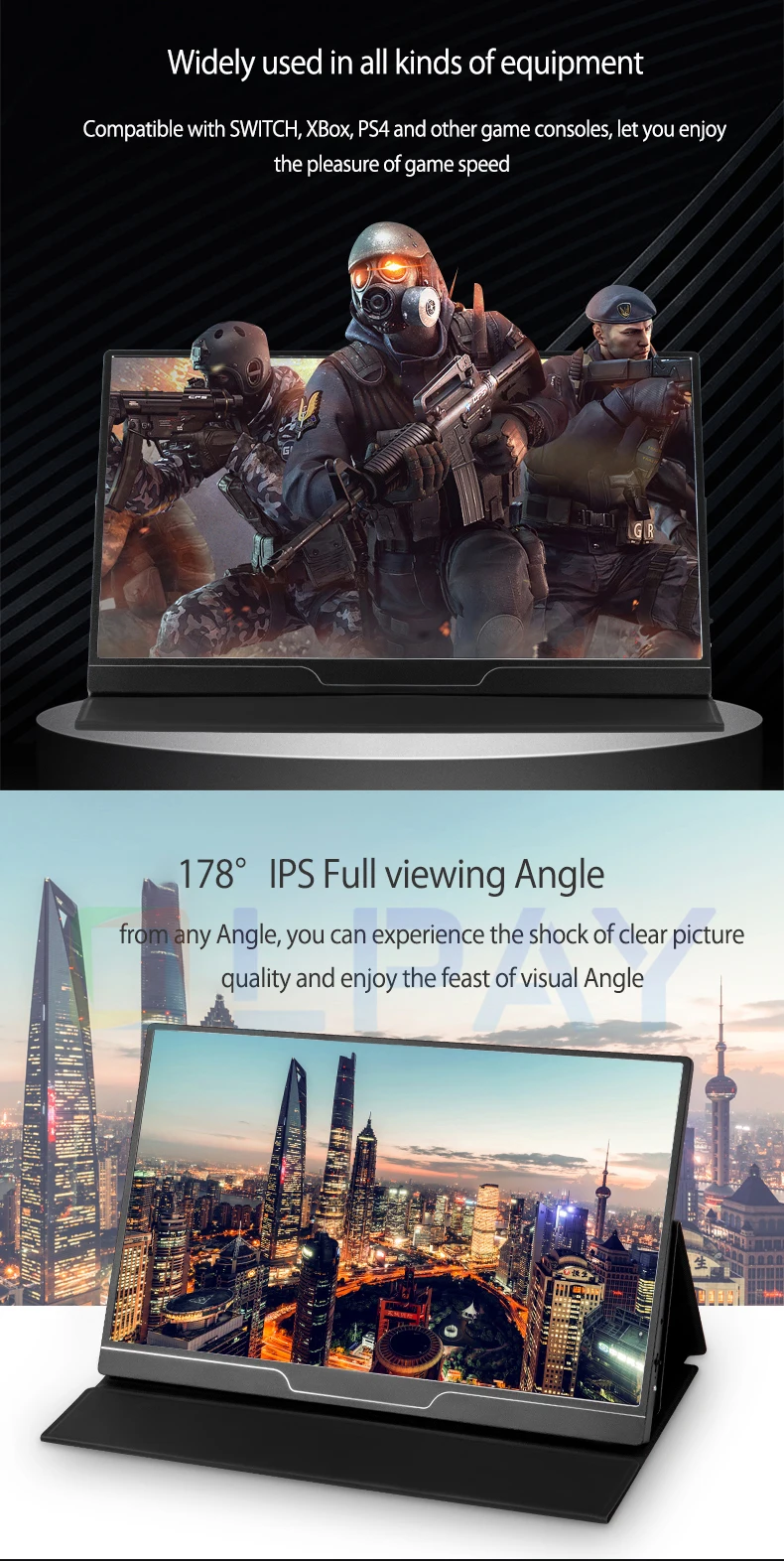 4K портативный монитор 15 6 дюймов 3840*2160 500 нит яркий экран игровой USB-Дисплей HDMI для