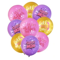 sursurpirse mothers day pink purple yellow print super mom latex balloons set for dear beautiful mothers day party decoration