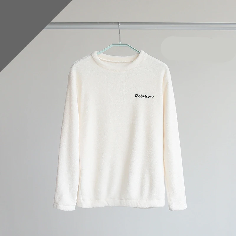 Unisex Winter Warm Thin Pajama Suit Length To The Shank Polyester Comfortable Pure Concise Atmospheric  Leisure Wear