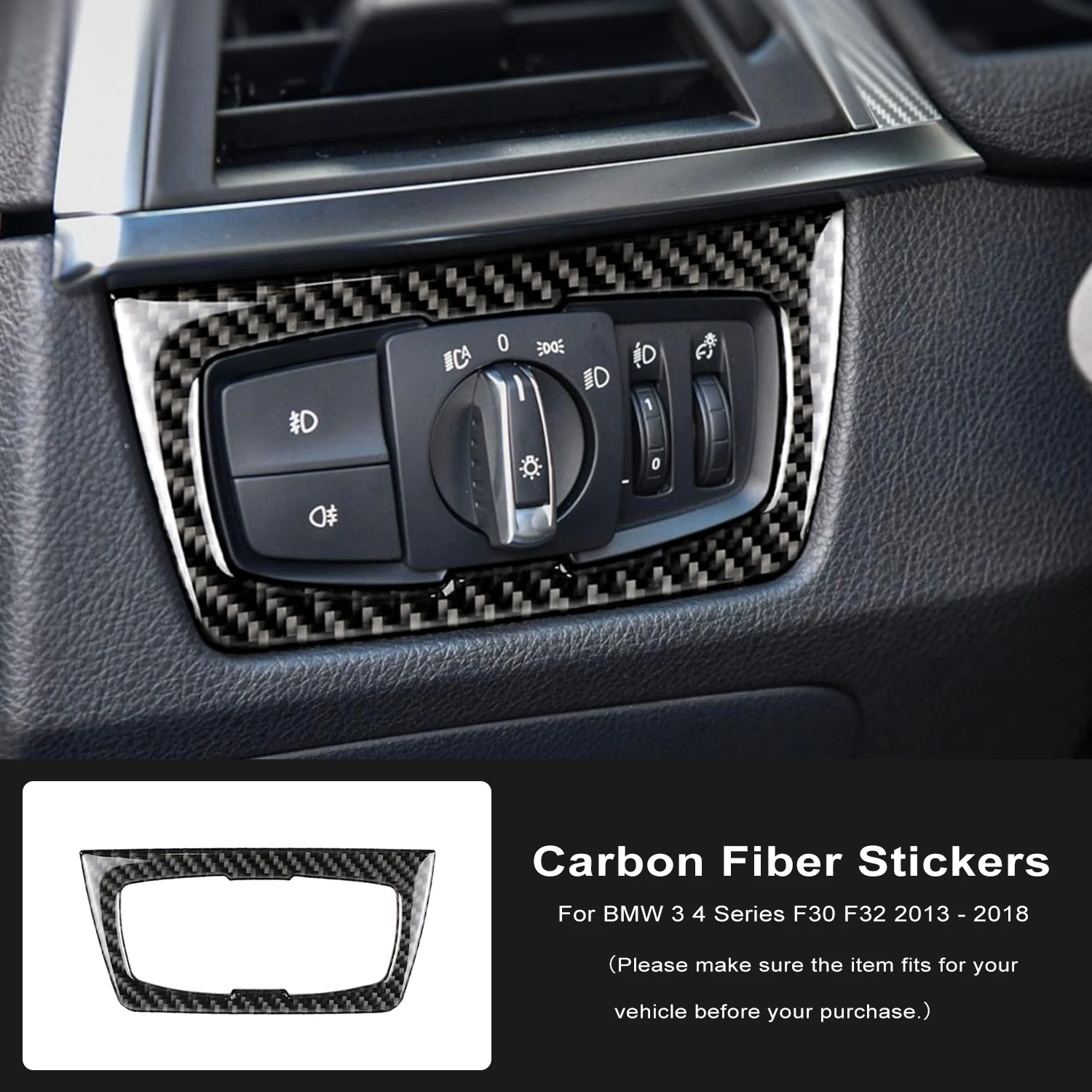 

Накладки Из Карбона Для Внутреннего Тюнинга BMW 3 4 Серии F30 F32 2013-2018, Рамка Переключателя Фар, Декоративная Панель