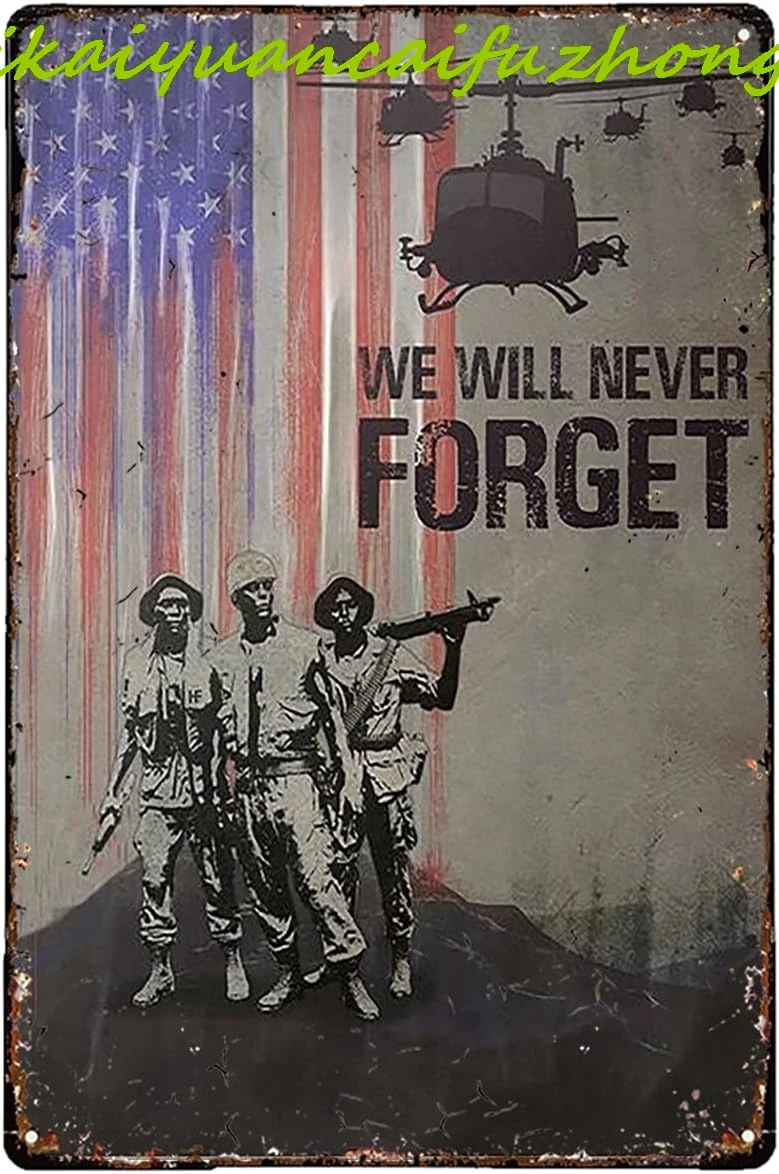SJKY украшения ко Дню ветеранов жестяная вывеска для войны во Вьетнама заднего