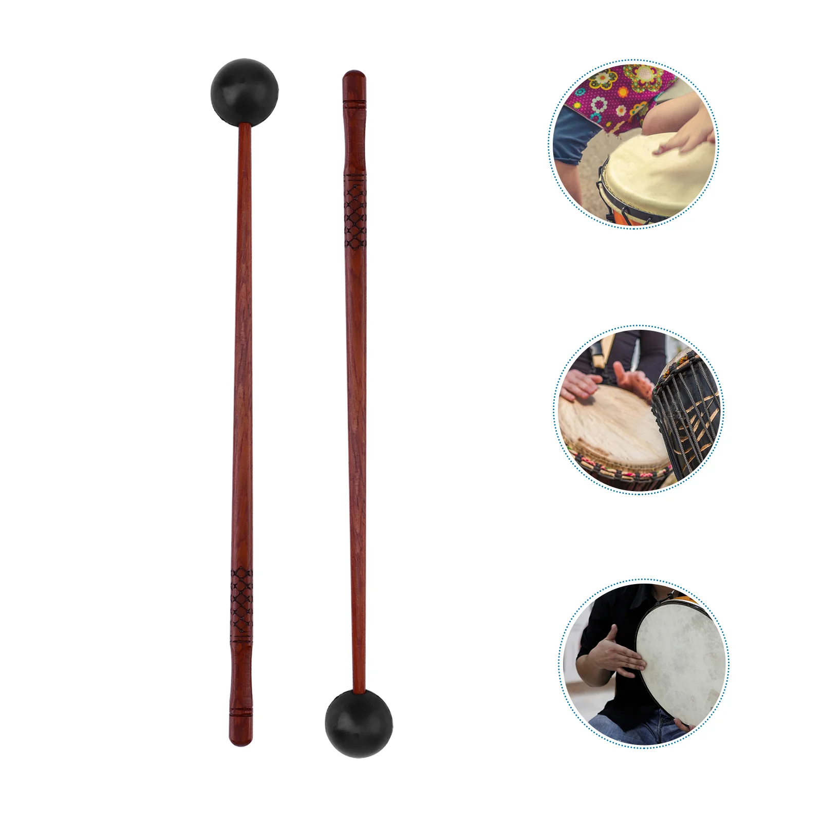 

Soft Rubber Drum Hammer Wooden Handle Sticks Personalized Kids Chimes Instrument Percussion timbales