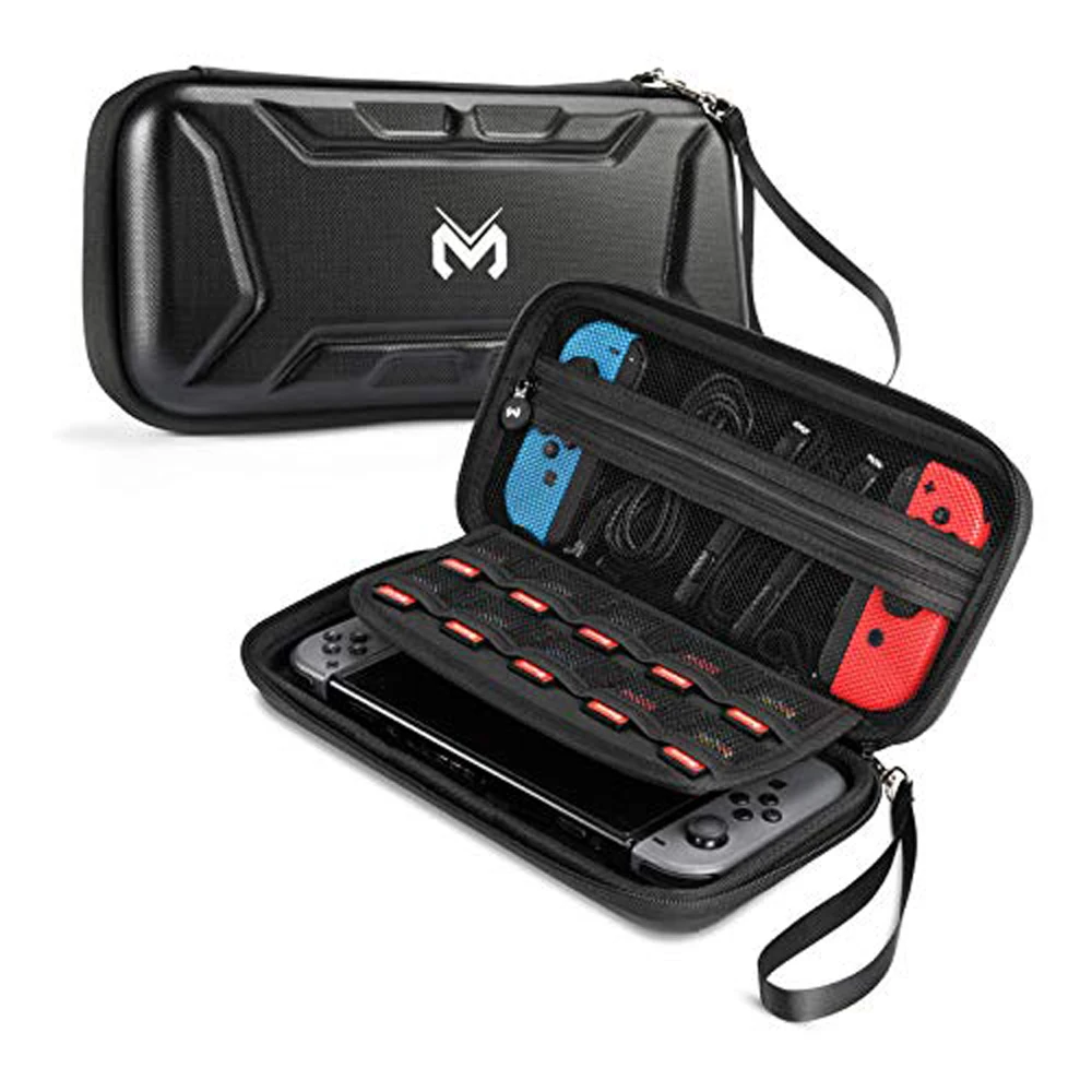 

Чехол для переноски, совместимый с Nintendo Siwtch OLED/переключателем, сумка для хранения аксессуаров, держатель для игрового экрана, жесткий защит...