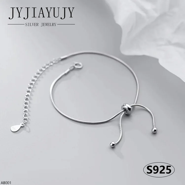 

JYJIAYUJY 100% Sterling Silver S925 Bracelet Anklet Snake Chain Fashion Trendy Hypoallergenic Women Fine Jewelry Gift AB001