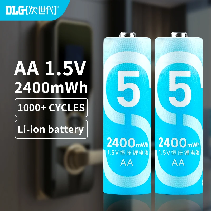 Зарядное устройство DLGPOWER, 1,5 в, МВтч, AA, литиевая батарея, быстрая перезаряжаемая батарея типа c, зарядное устройство с постоянным напряжением, умный дверной замок