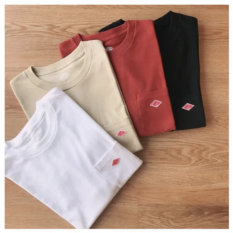 Мужская и женская модная брендовая футболка из чистого хлопка с вышивкой, простая карманная футболка с короткими рукавами, заказы, экспортируемые в японский язык (art.: 3920cd65cde58) - 3920cd65cde58