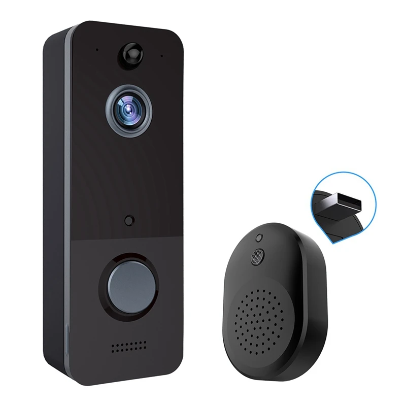 

Беспроводная видеокамера дверной звонок 1080P с широкоугольным объективом Wifi дверной звонок, ИК Ночное Видение, IP65 водонепроницаемый