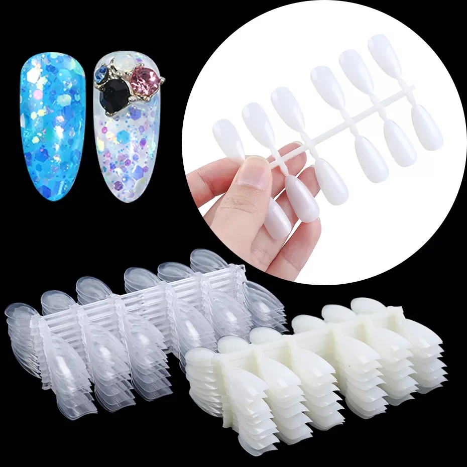 

120pcs Fake Nail Tips For Display Palette Oval Almond Acrylic Nails Forms Color Chart Manicure Practice Nail Equipment LY1030