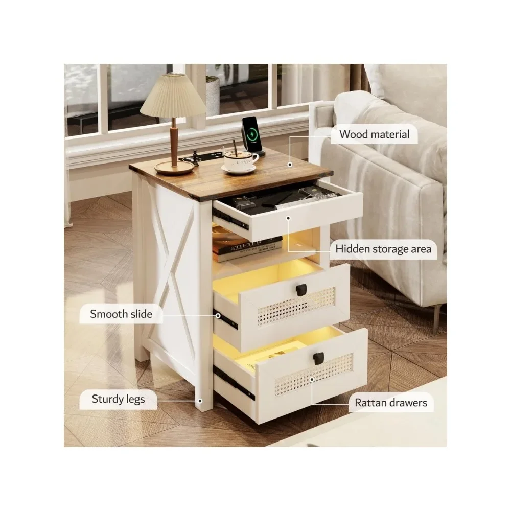 Набор прикроватных тумбочек 2 с ящиком для пистолета прикроватная тумбочка