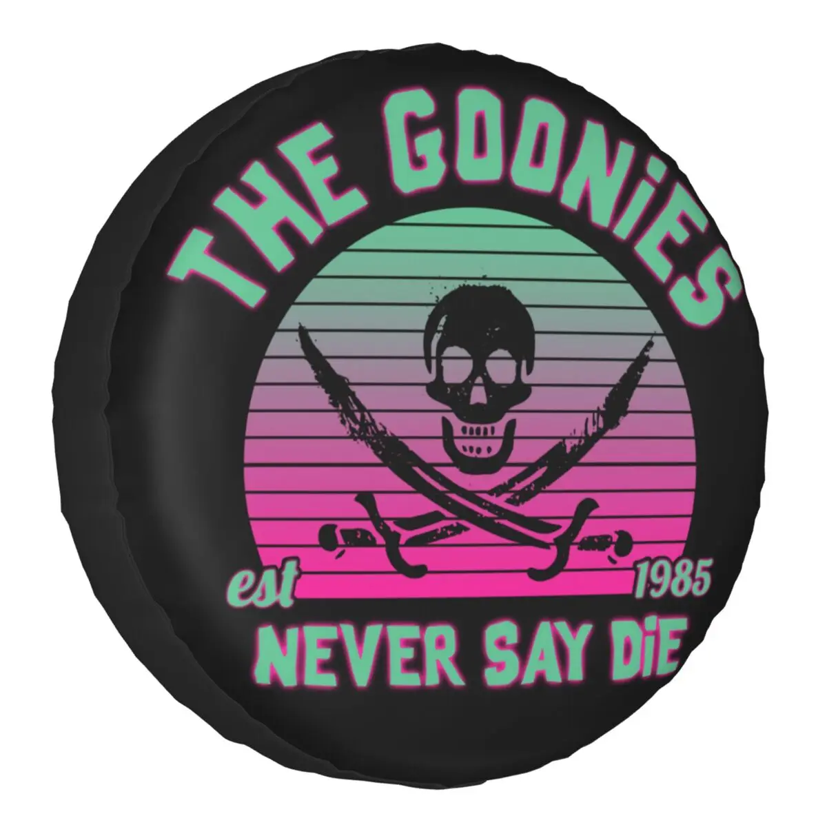 

The Goonies Never Say Die Tire Cover Sloth Chunk Fratelli Skull Pirate Spare Wheel Protector for Toyota 14" 15" 16" 17" Inch