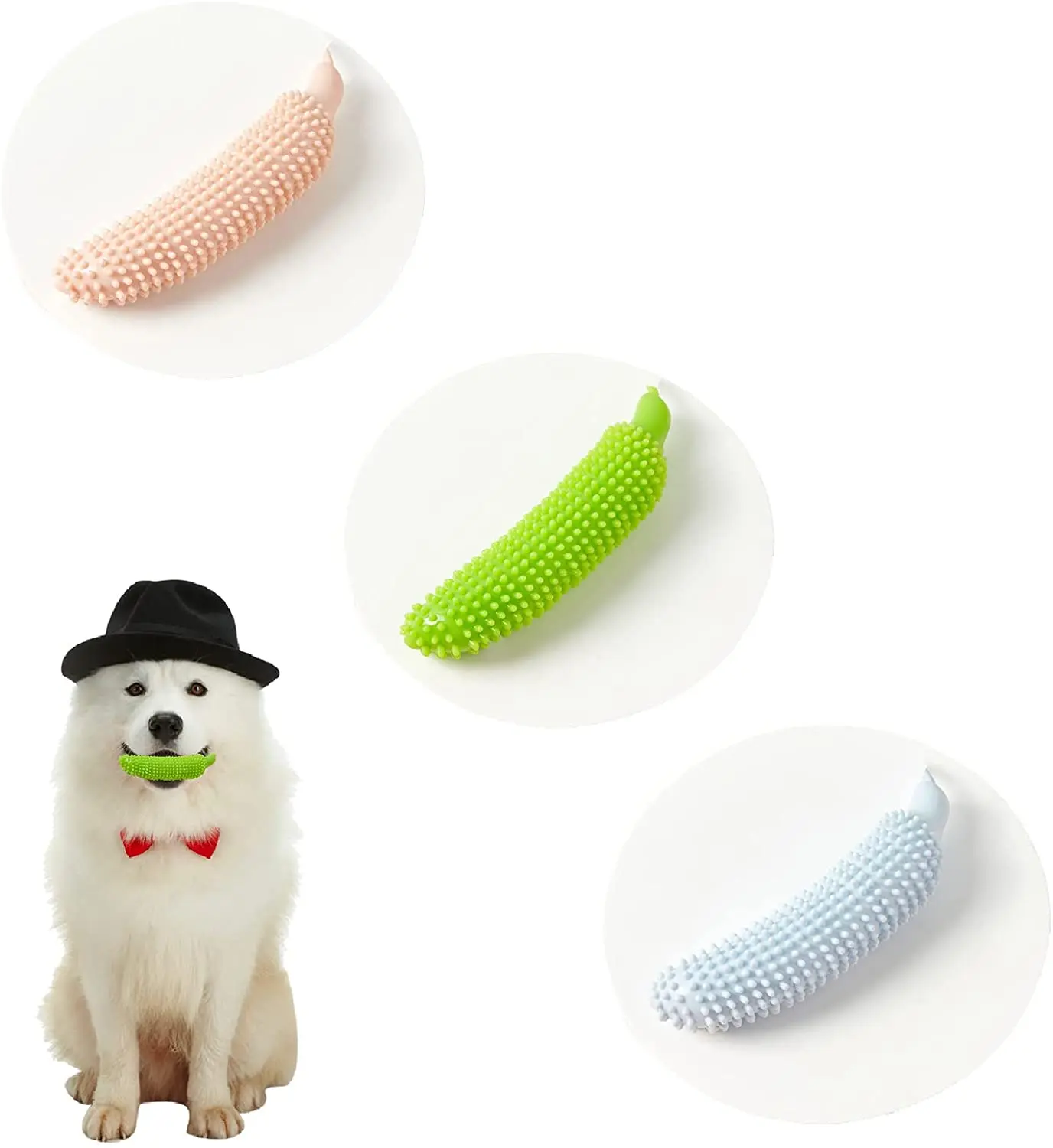 

Cucumber Shape Toys for Dogs, Milk Flavor and Toothbrush Clean, Dog Toys for Aggressive chewers, Interactive Toys for Dog