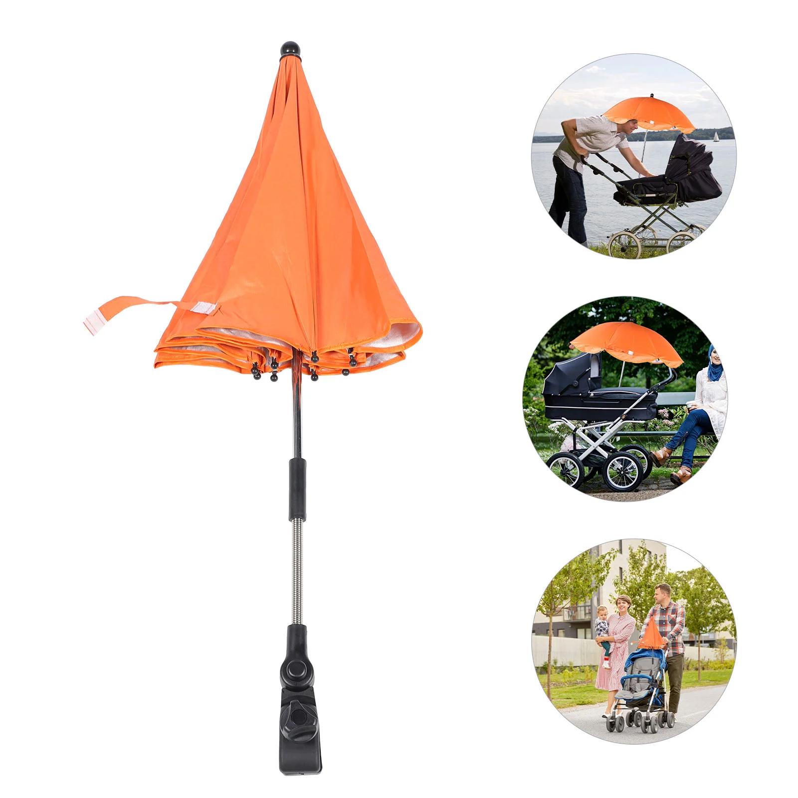

Stroller Sun Shade Waterproof Clip-On Baby Stroller Parasol Baby Pushchair Parasol for Outdoor Baby Walking