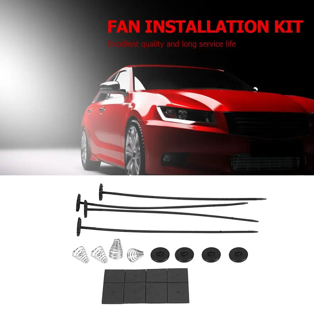 

Universal Fan Mount Kit Car Electric Radiator Fan Mounting Kit Plastic Ties Straps Bracket Parts Replacement Auto Accessories