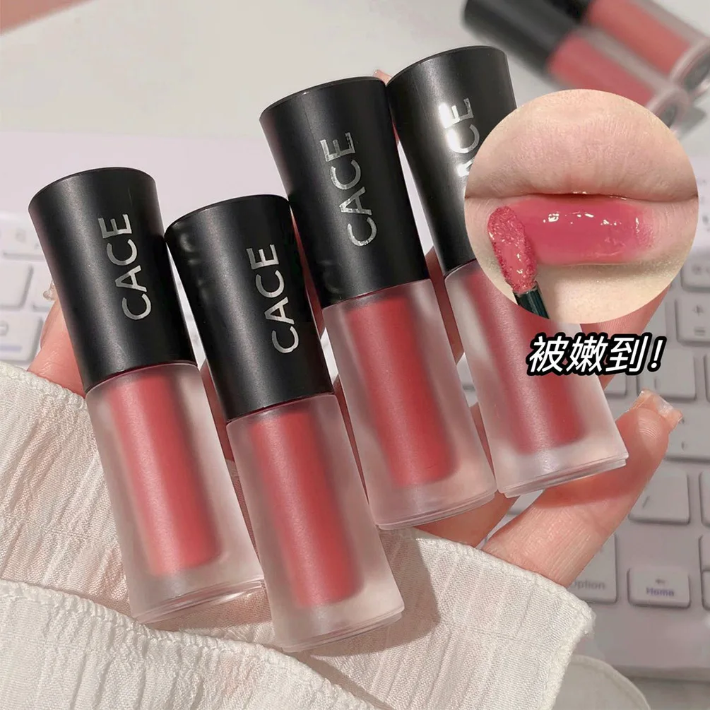 

Water gloss lip glaze net Red student velvet matte white bare face small round tube lip mud mist surface water feeling thin