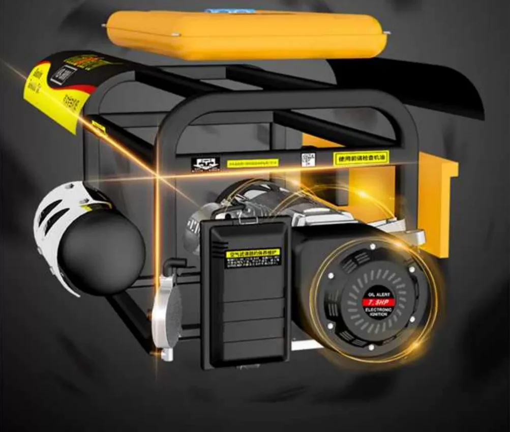 Бензиновый генератор 220 В бытовой маленький 3 кВт высокая мощность 5/6/8 380